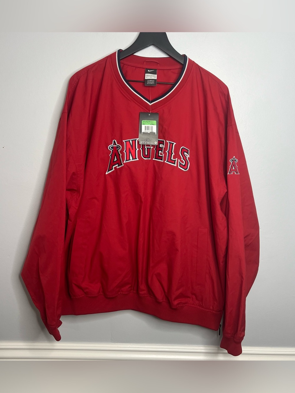 Anaheim Angels Windbreaker Pullover Mens XL Red Nike Los Angeles NWT